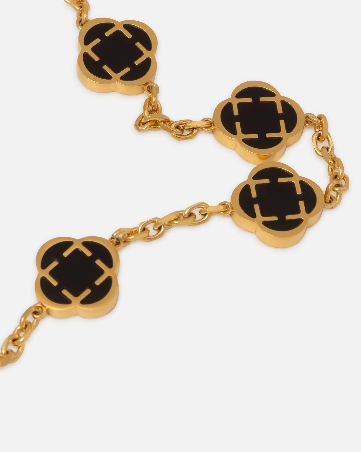 Saint Morta Onyx Clover Necklace Gold sold by Culture Kings product image thumbnail 2