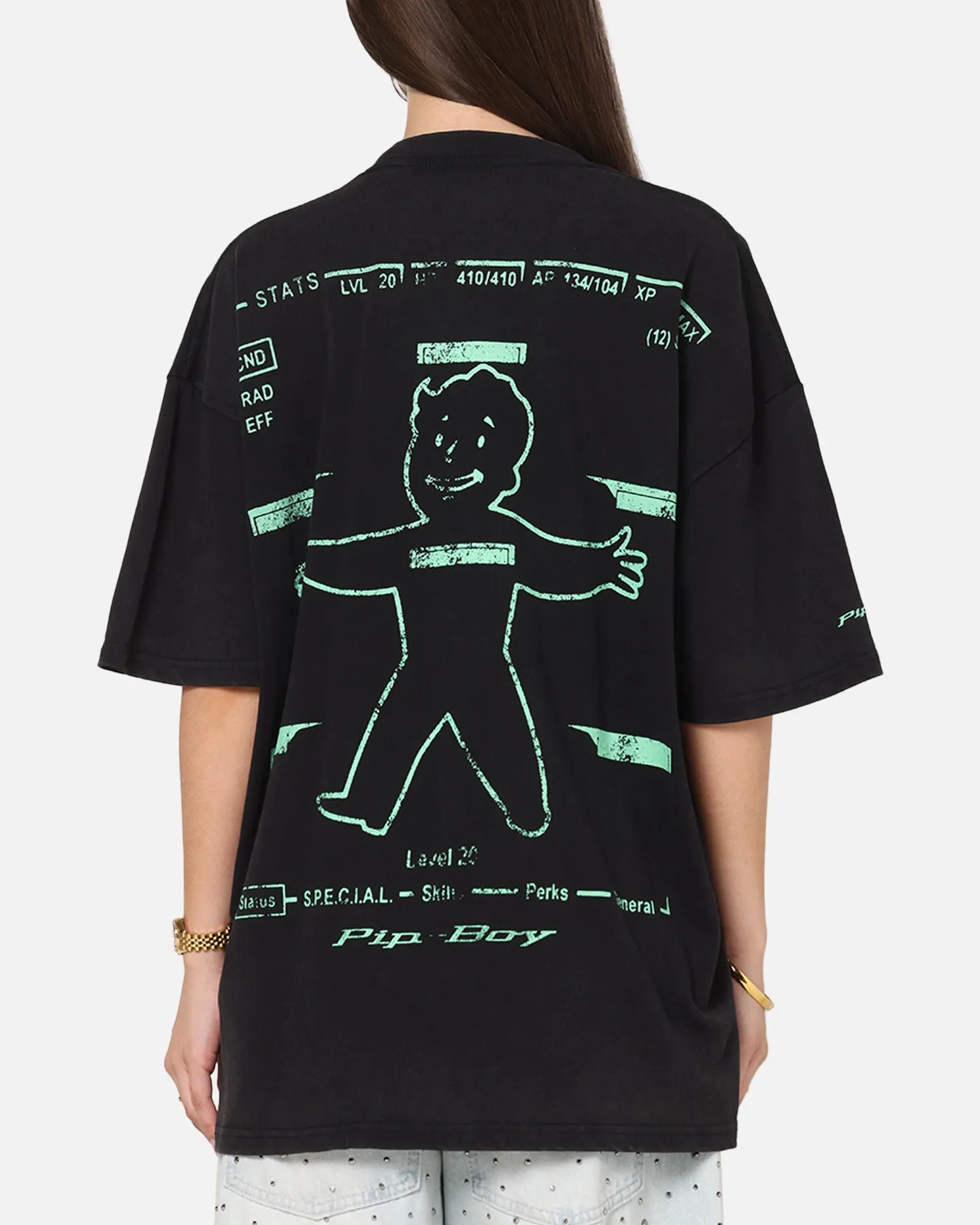 73Studio X Fallout: New Vegas Pipboy T-Shirt Black Acidwash sold by Culture Kings