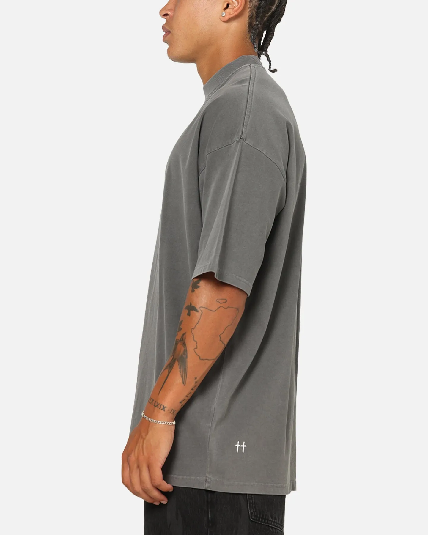 Saint Morta Vigil Mock Neck T-Shirt Washed Charcoal sold by Culture Kings product image thumbnail 4