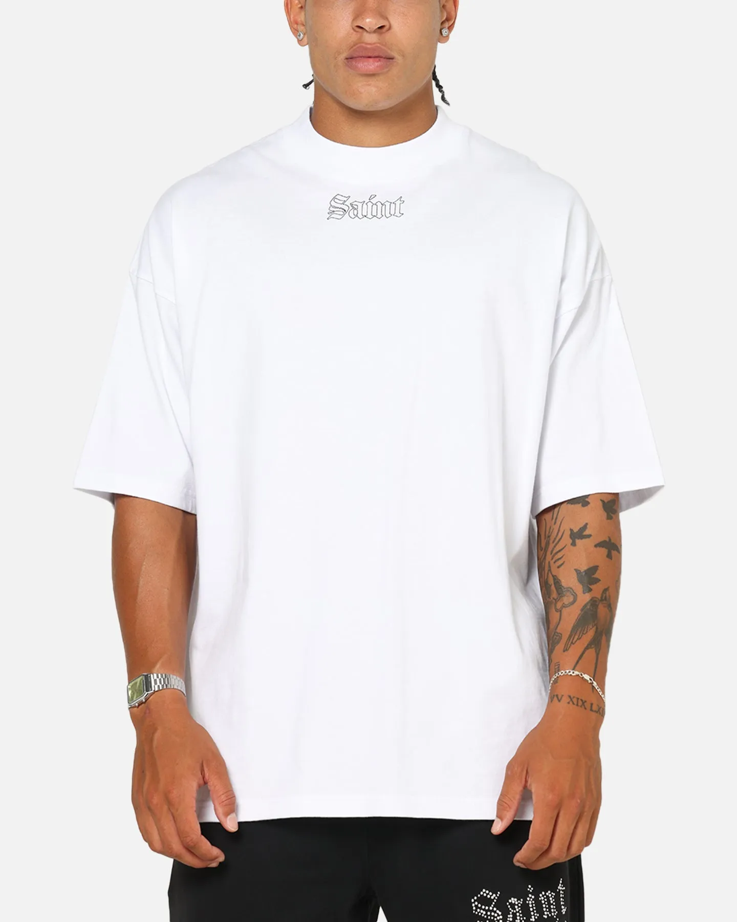 Saint Morta Vigil Mock Neck T-Shirt White sold by Culture Kings