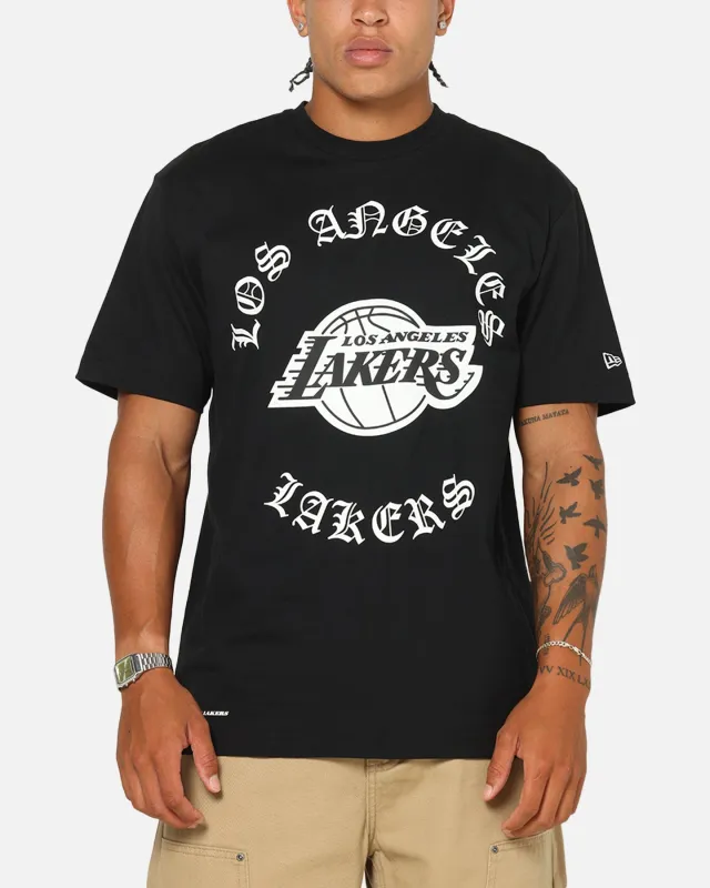New Era Los Angeles Lakers Gothic Oversized T-Shirt Black sold by Culture Kings