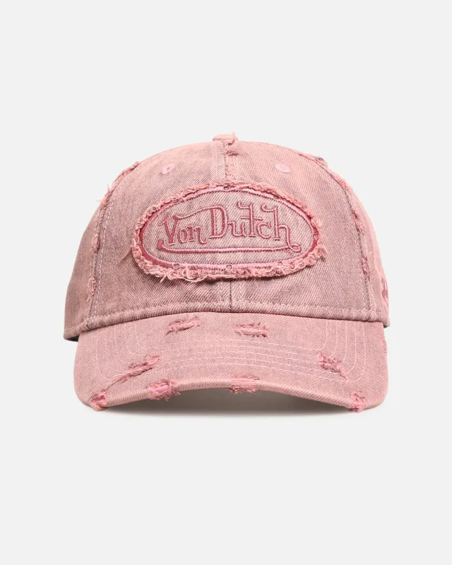 Von Dutch Overdye Wash Dad Strapback Cap Pink sold by Culture Kings