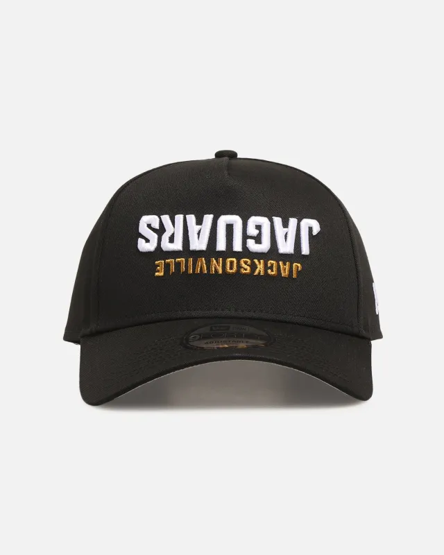 New Era Jacksonville Jaguars 'Upside Down Logo' 9FORTY A-Frame Snapback Black sold by Culture Kings
