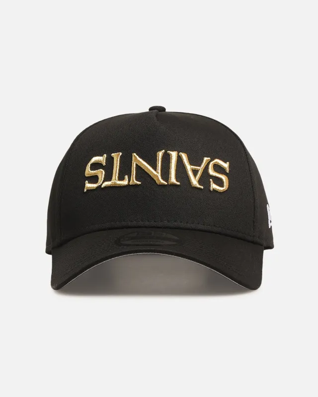 New Era New Orleans Saints 'Upside Down Logo' 9FORTY A-Frame Snapback Black sold by Culture Kings