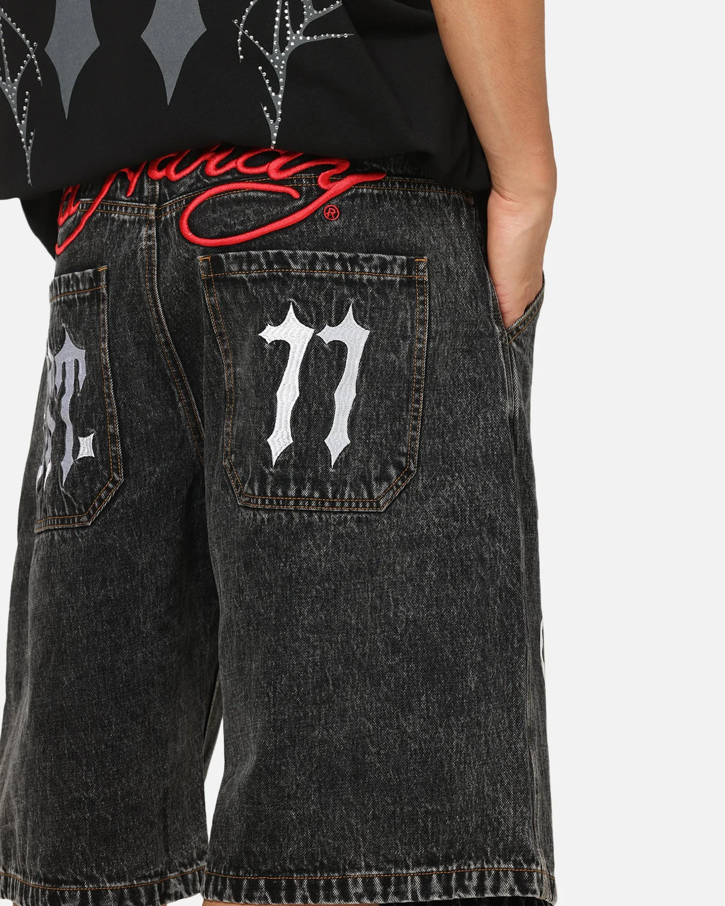 Ed Hardy Established 77 Denim Jorts Black sold by Culture Kings product image thumbnail 4