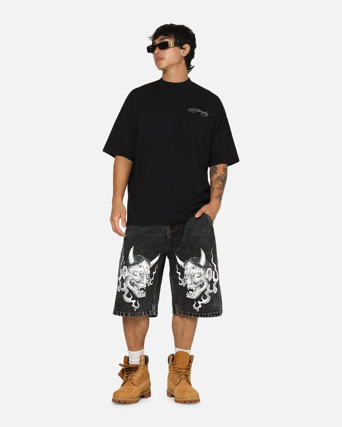 Ed Hardy Established 77 Denim Jorts Black sold by Culture Kings product image thumbnail 2