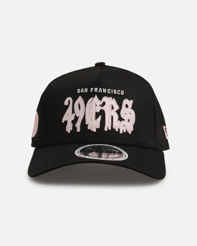 New Era San Francisco 49ers 'Drip Glow Script' 9FORTY A-Frame Snapback Black/Pink sold by Culture Kings