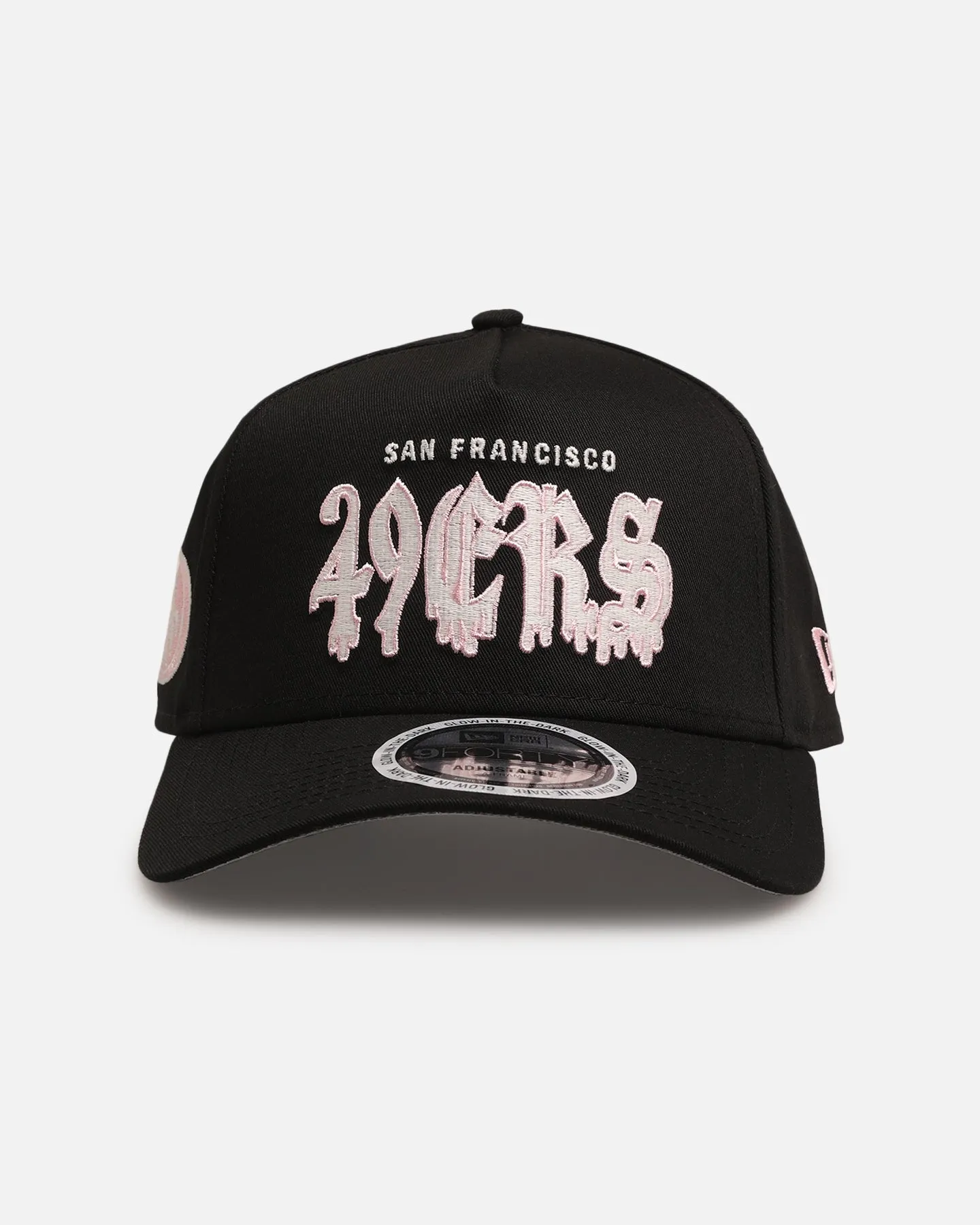 New Era San Francisco 49ers 'Drip Glow Script' 9FORTY A-Frame Snapback Black/Pink sold by Culture Kings