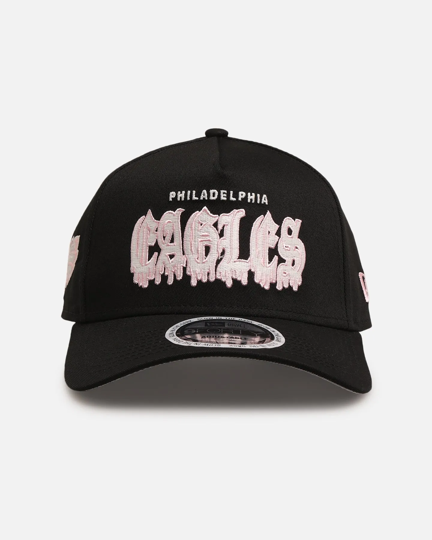 New Era Philadelphia Eagles 'Drip Glow Script' 9FORTY A-Frame Snapback Black/Pink sold by Culture Kings