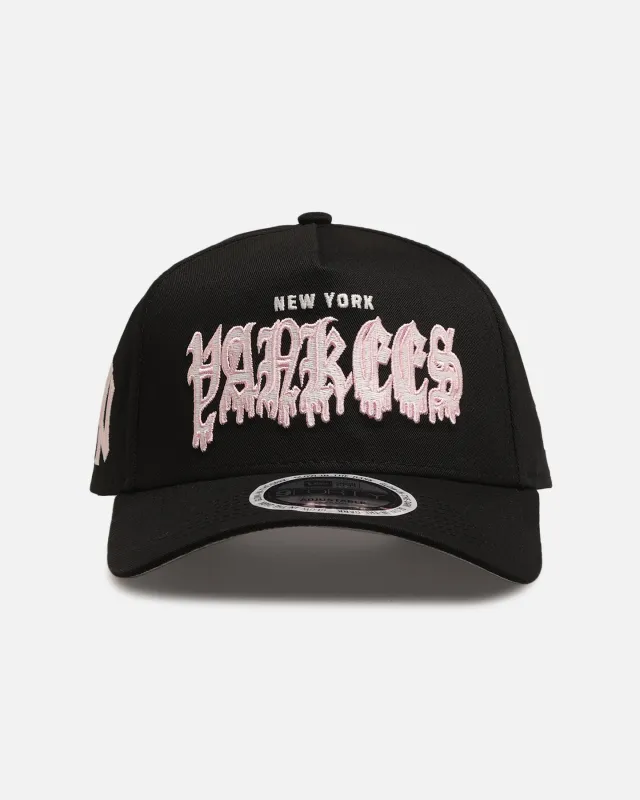 New Era New York Yankees 'Drip Glow Script' 9FORTY A-Frame Snapback Black/Pink sold by Culture Kings
