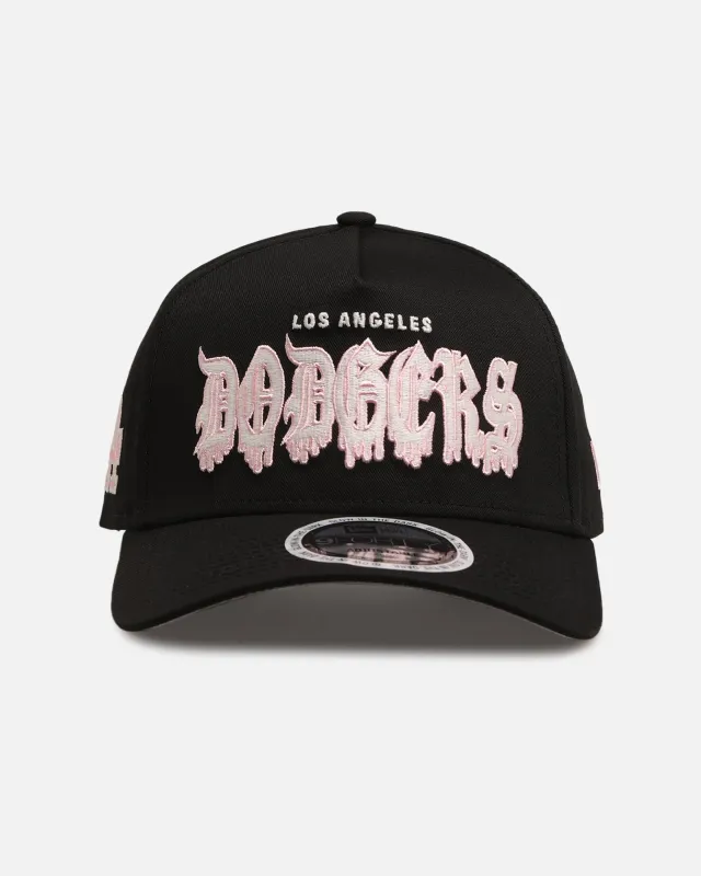 New Era Los Angeles Dodgers 'Drip Glow Script' 9FORTY A-Frame Snapback Black/Pink sold by Culture Kings