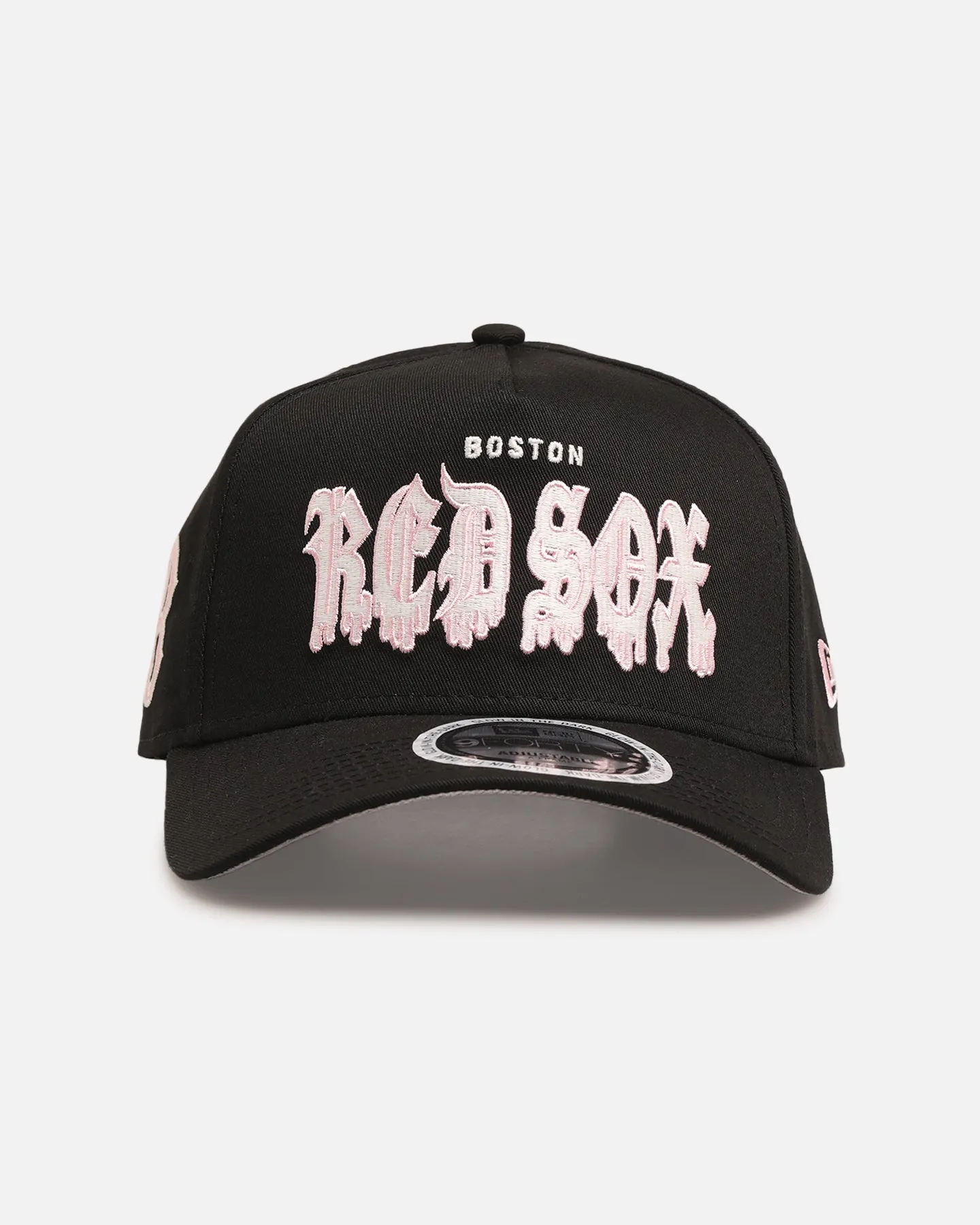 New Era Boston Red Sox 'Drip Glow Script' 9FORTY A-Frame Snapback Black/Pink sold by Culture Kings