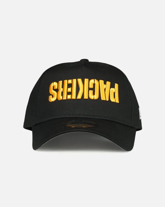 New Era Green Bay Packers 'Upside Down Logo' 9FORTY A-Frame Snapback Black sold by Culture Kings