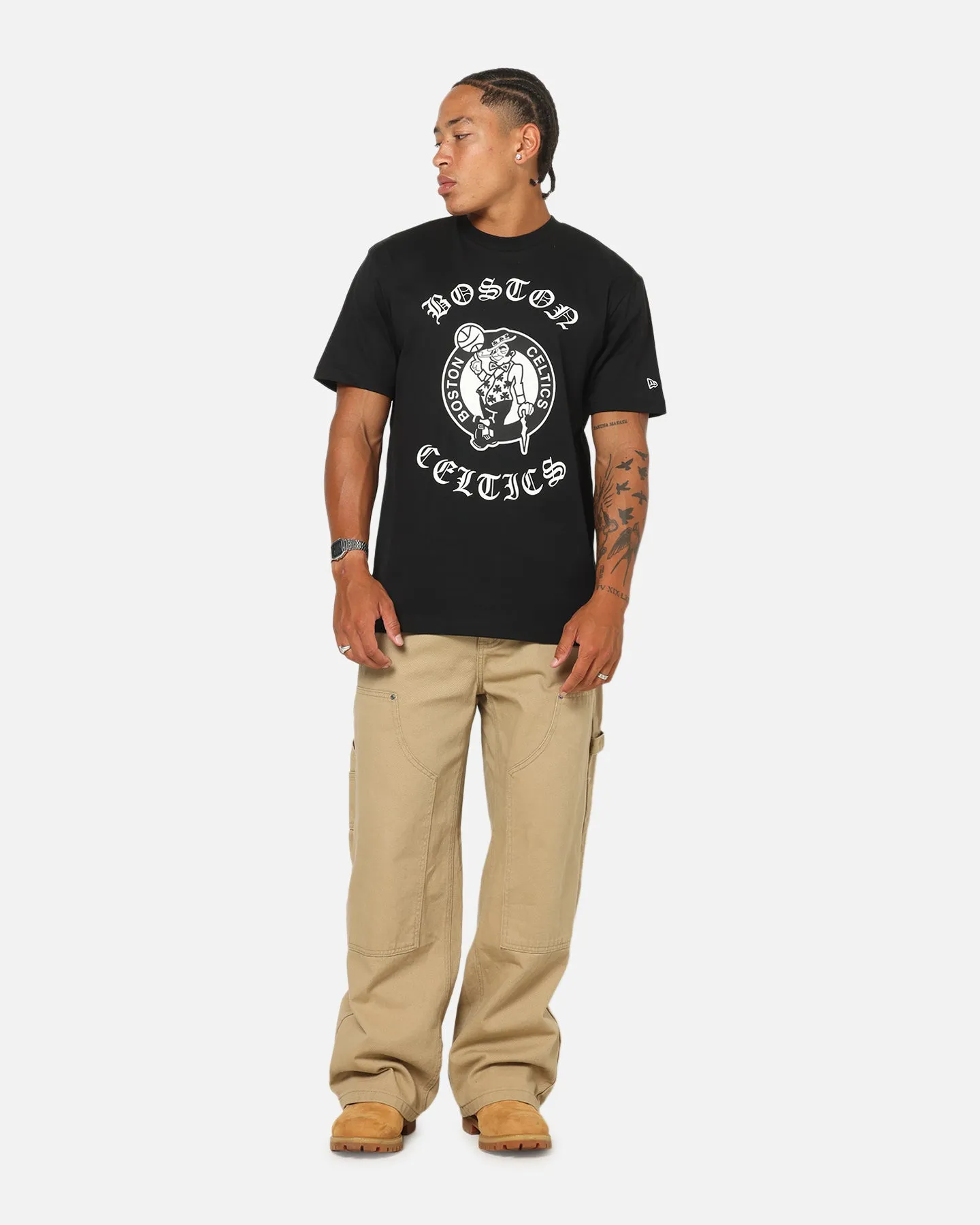 New Era Boston Celtics Gothic Oversized T-Shirt Black sold by Culture Kings product image thumbnail 2