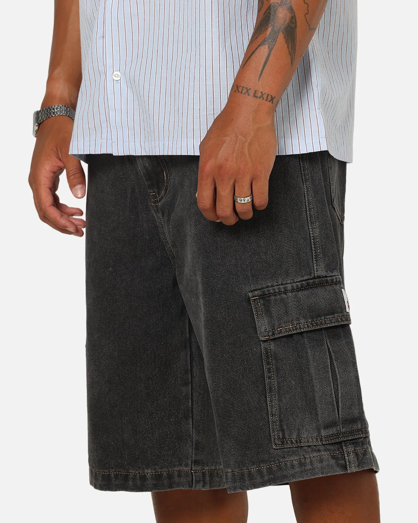 X-Large Baggy Cargo Denim 91 Shorts Washed Black sold by Culture Kings product image thumbnail 4