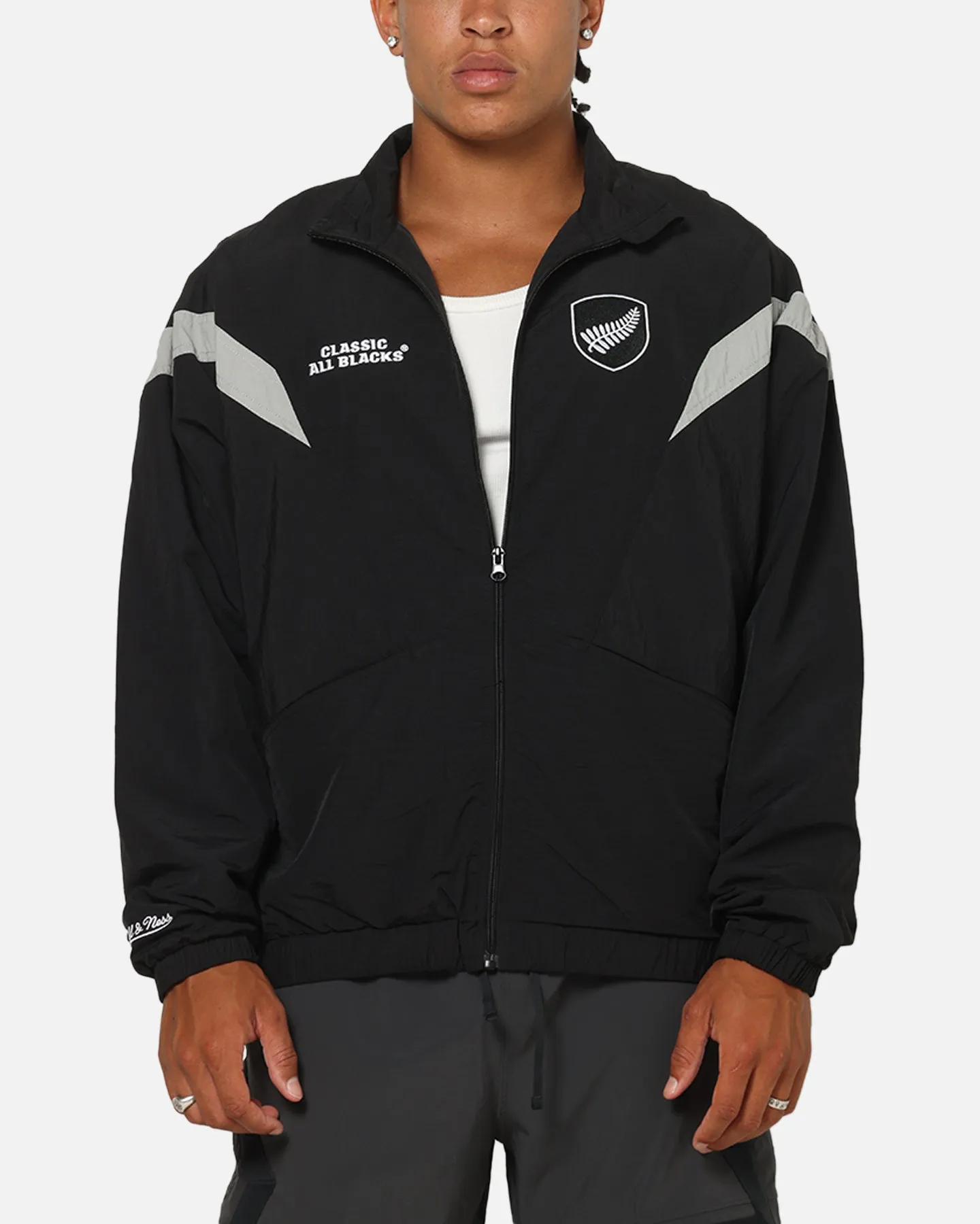 Mitchell & Ness All Blacks Rugby Union Classic Spray Jacket Solid Black sold by Culture Kings