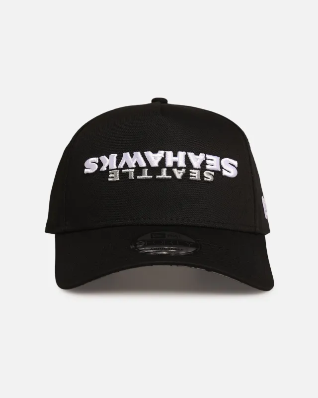 New Era Seattle Seahawks 'Upside Down Logo' 9FORTY A-Frame Snapback Black sold by Culture Kings