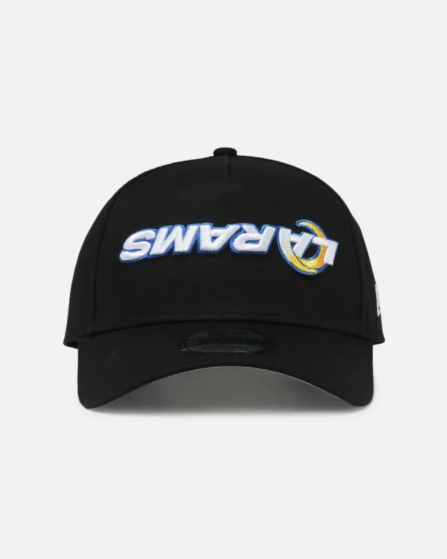 New Era Los Angeles Rams 'Upside Down Logo' 9FORTY A-Frame Snapback Black made by New Era