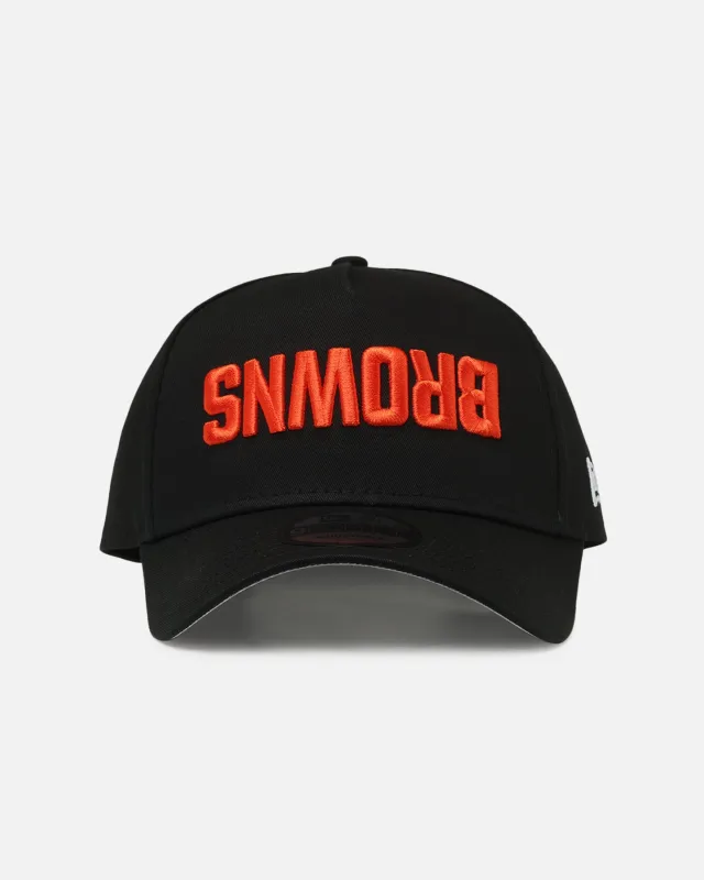 New Era Cleveland Browns 'Upside Down Logo' 9FORTY A-Frame Snapback Black sold by Culture Kings