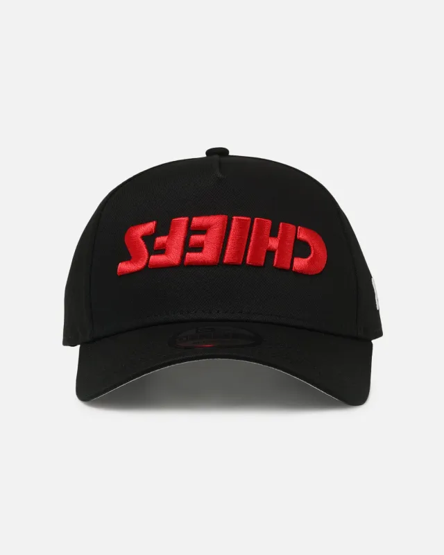 New Era Kansas City Chiefs 'Upside Down Logo' 9FORTY A-Frame Snapback Black sold by Culture Kings