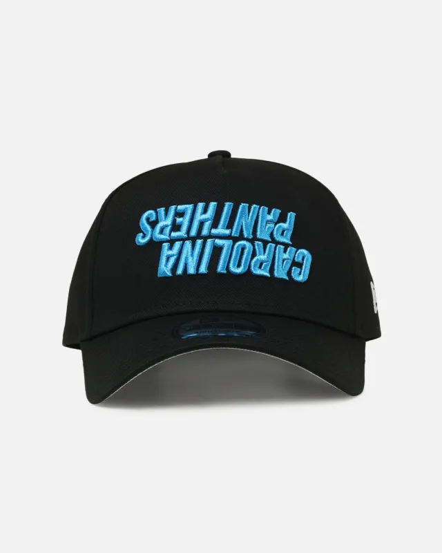 New Era Carolina Panthers 'Upside Down Logo' 9FORTY A-Frame Snapback Black sold by Culture Kings