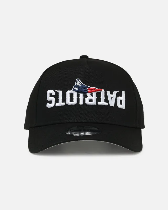 New Era New England Patriots 'Upside Down Logo' 9FORTY A-Frame Snapback Black sold by Culture Kings