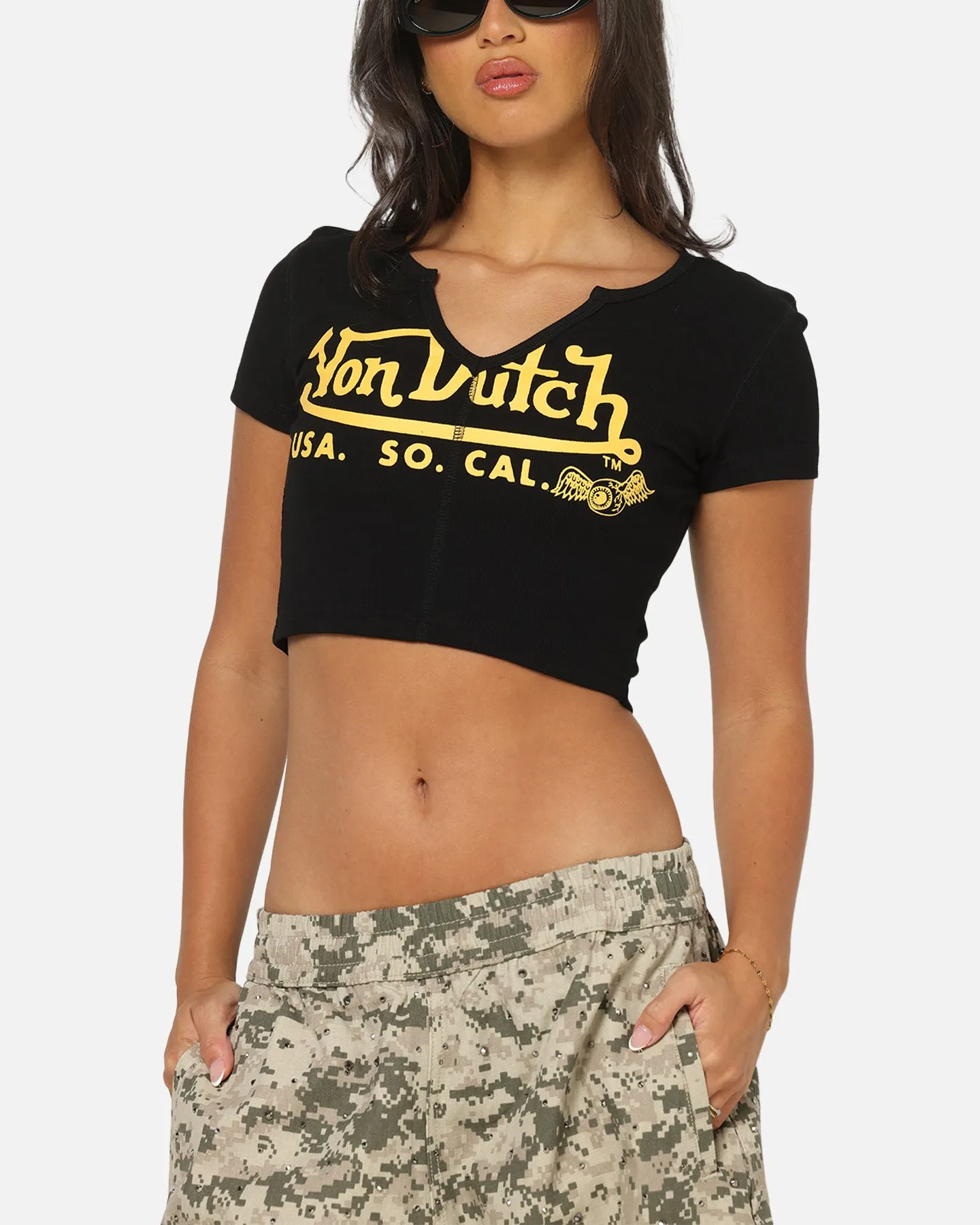 Von Dutch Women's Cropped T-Shirt Black sold by Culture Kings product image thumbnail 5