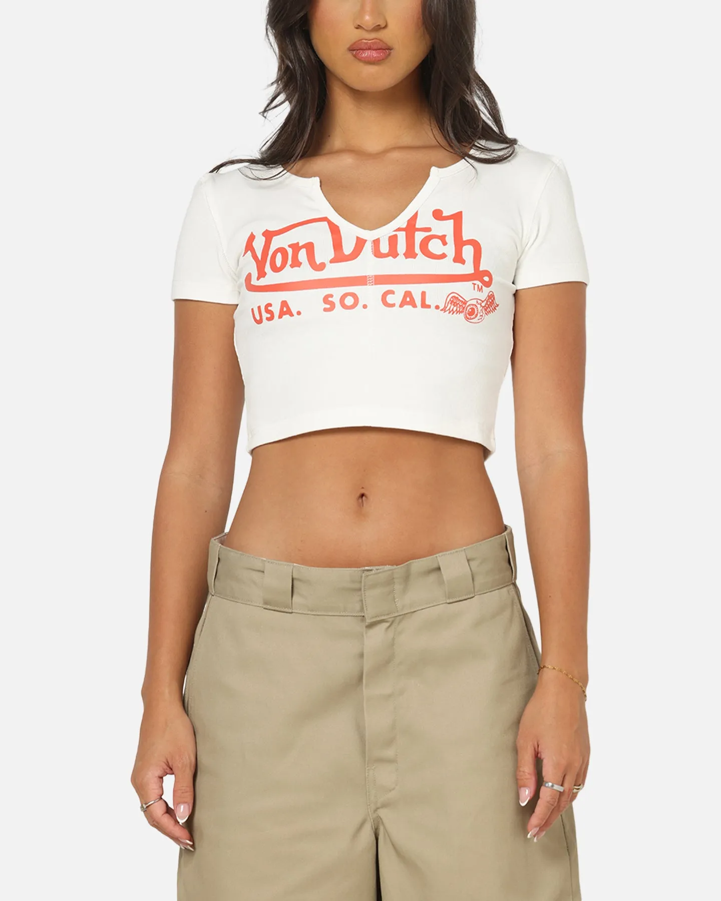 Von Dutch Women's Cropped T-Shirt White sold by Culture Kings