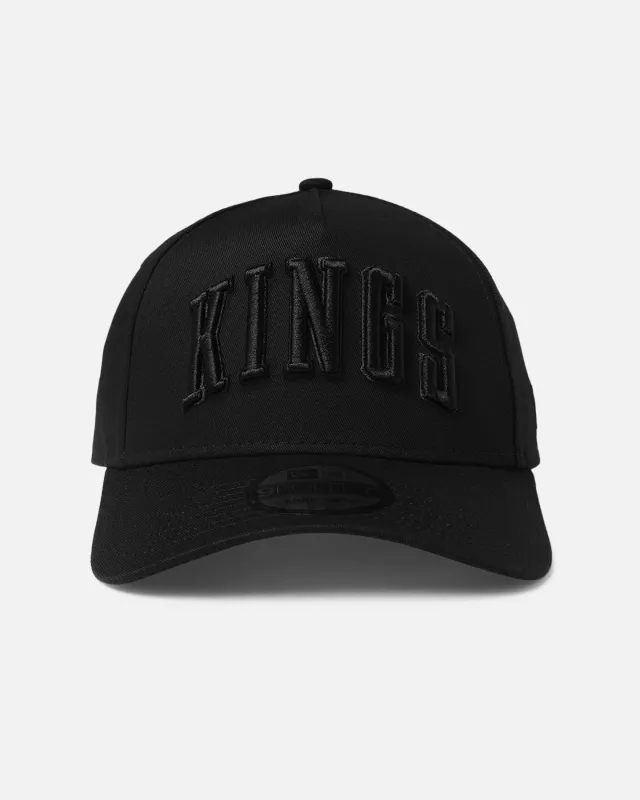 New Era Sacramento Kings 'NBA Black On Black' 9FORTY A-Frame Snapback Black made by New Era