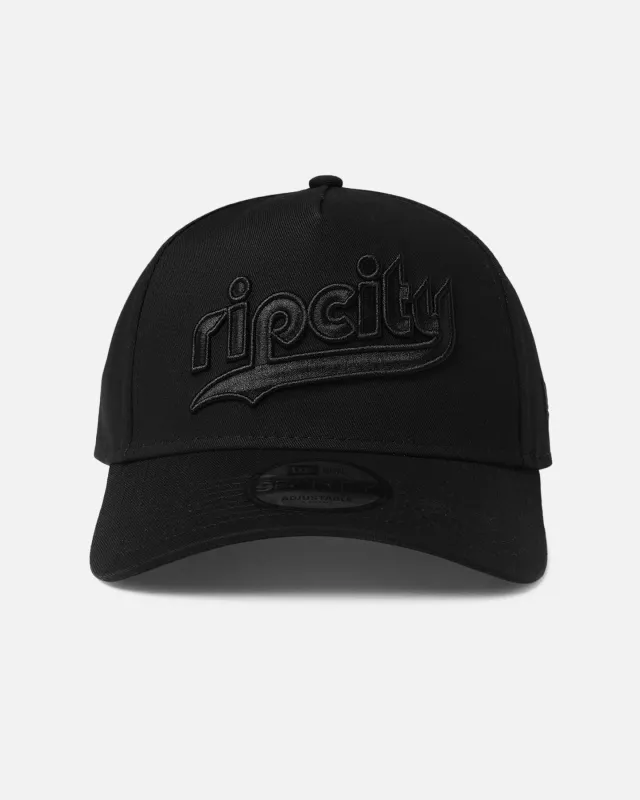 New Era Portland Trail Blazers 'NBA Black On Black' 9FORTY A-Frame Snapback Black made by New Era