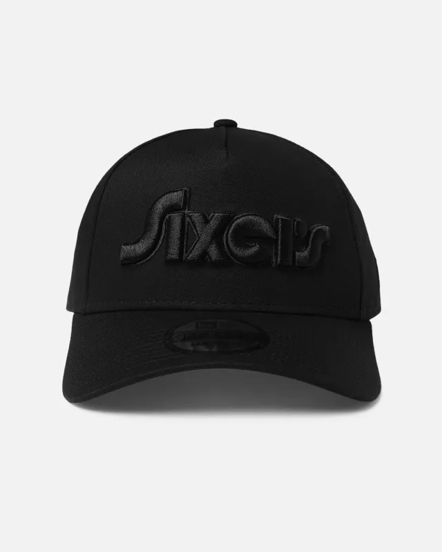 New Era Philadelphia 76ers 'NBA Black On Black' 9FORTY A-Frame Snapback Black sold by Culture Kings