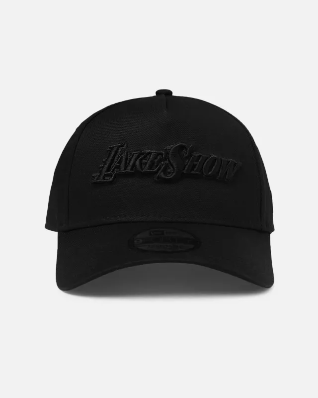 New Era Los Angeles Lakers 'NBA Black On Black' 9FORTY A-Frame Snapback Black sold by Culture Kings