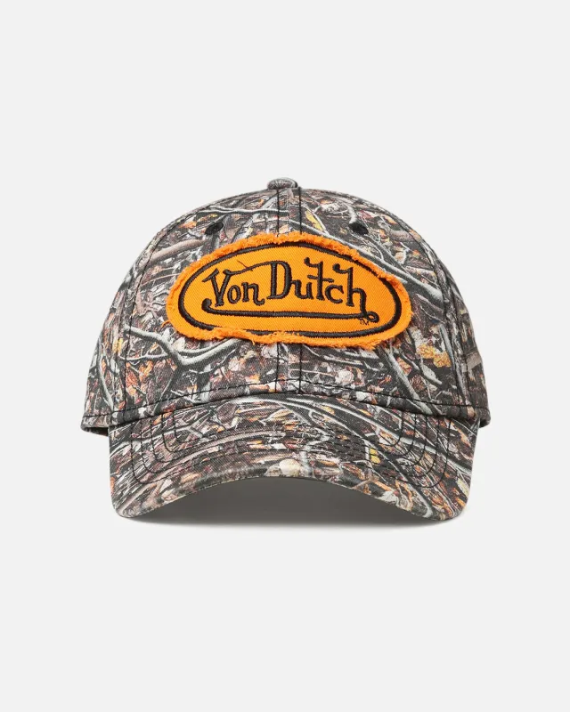 Von Dutch Woodcamo Dad Strapback Cap Camo/Orange sold by Culture Kings
