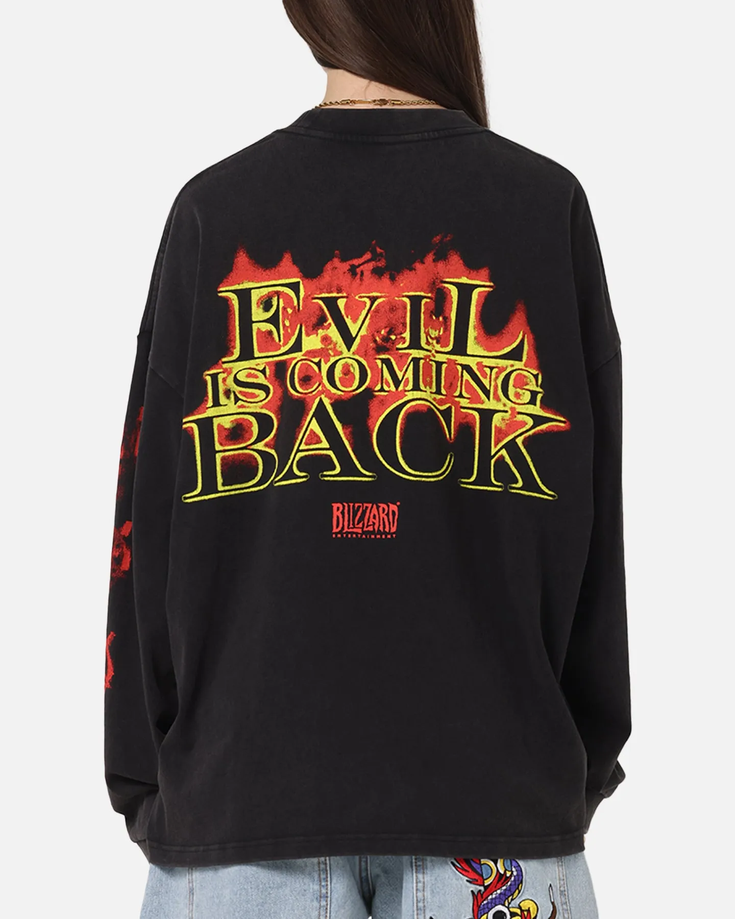 73Studio X Diablo Halloween Evil Is Coming Back Long Sleeve T-Shirt Vintage Black sold by Culture Kings product image thumbnail 2