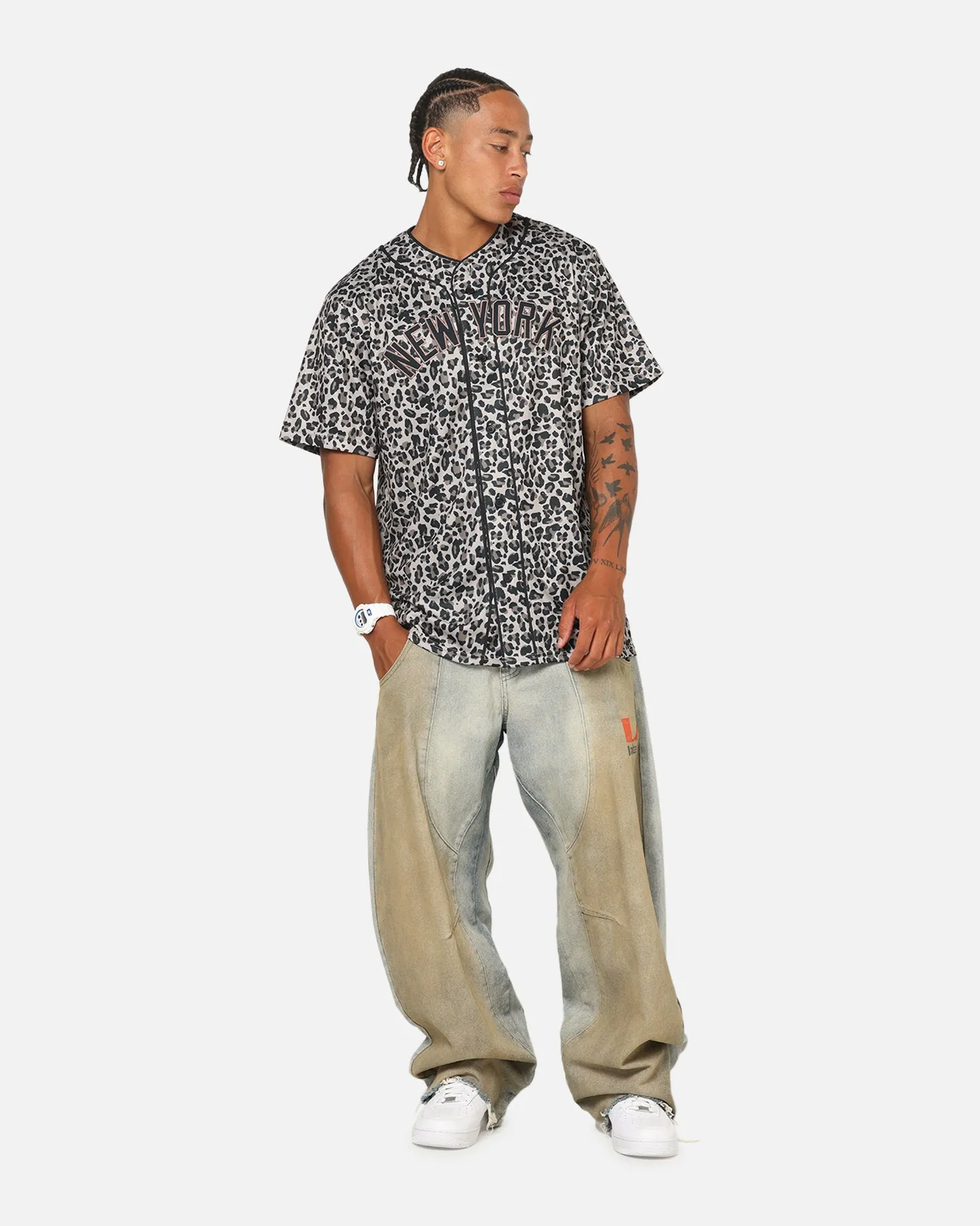 Majestic Athletic New York Yankees Leopard Baseball Button Up Shirt Leopard sold by Culture Kings product image thumbnail 2