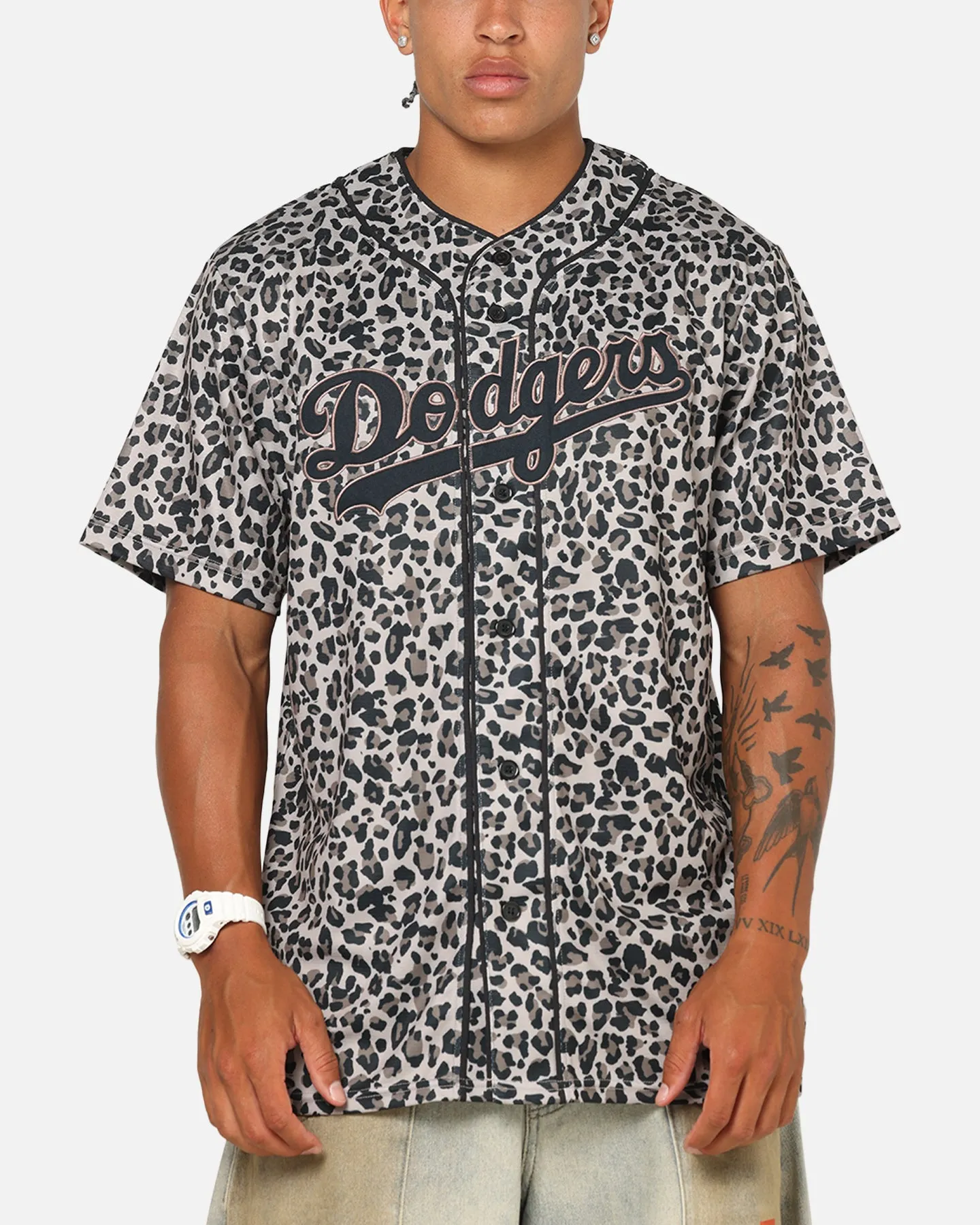 Majestic Athletic Los Angeles Dodgers Leopard Baseball Button Up Shirt Leopard sold by Culture Kings