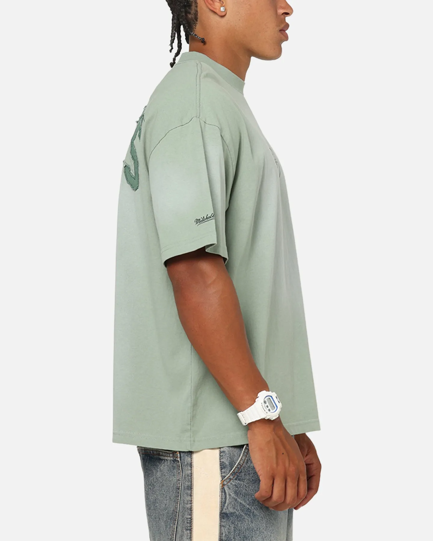 Mitchell & Ness Boston Celtics Big Oversized Logo T-Shirt Orchid Tint sold by Culture Kings product image thumbnail 5