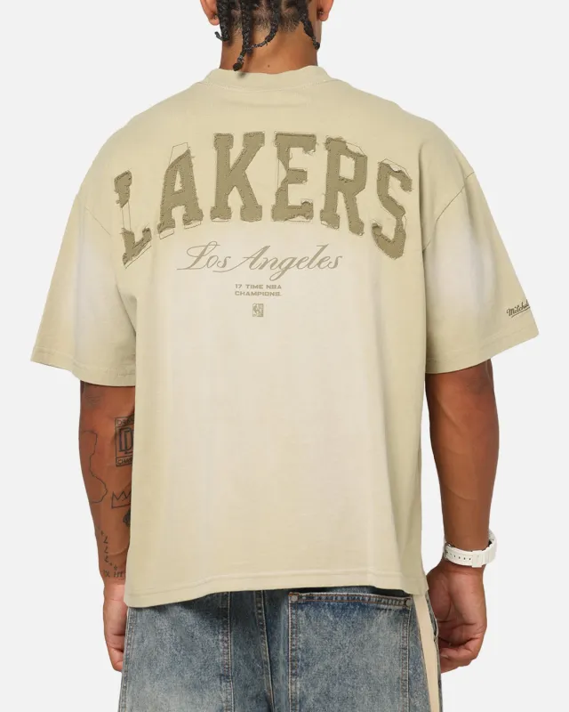 Mitchell & Ness Los Angeles Lakers Big Oversized Logo T-Shirt Gravel Stone sold by Culture Kings