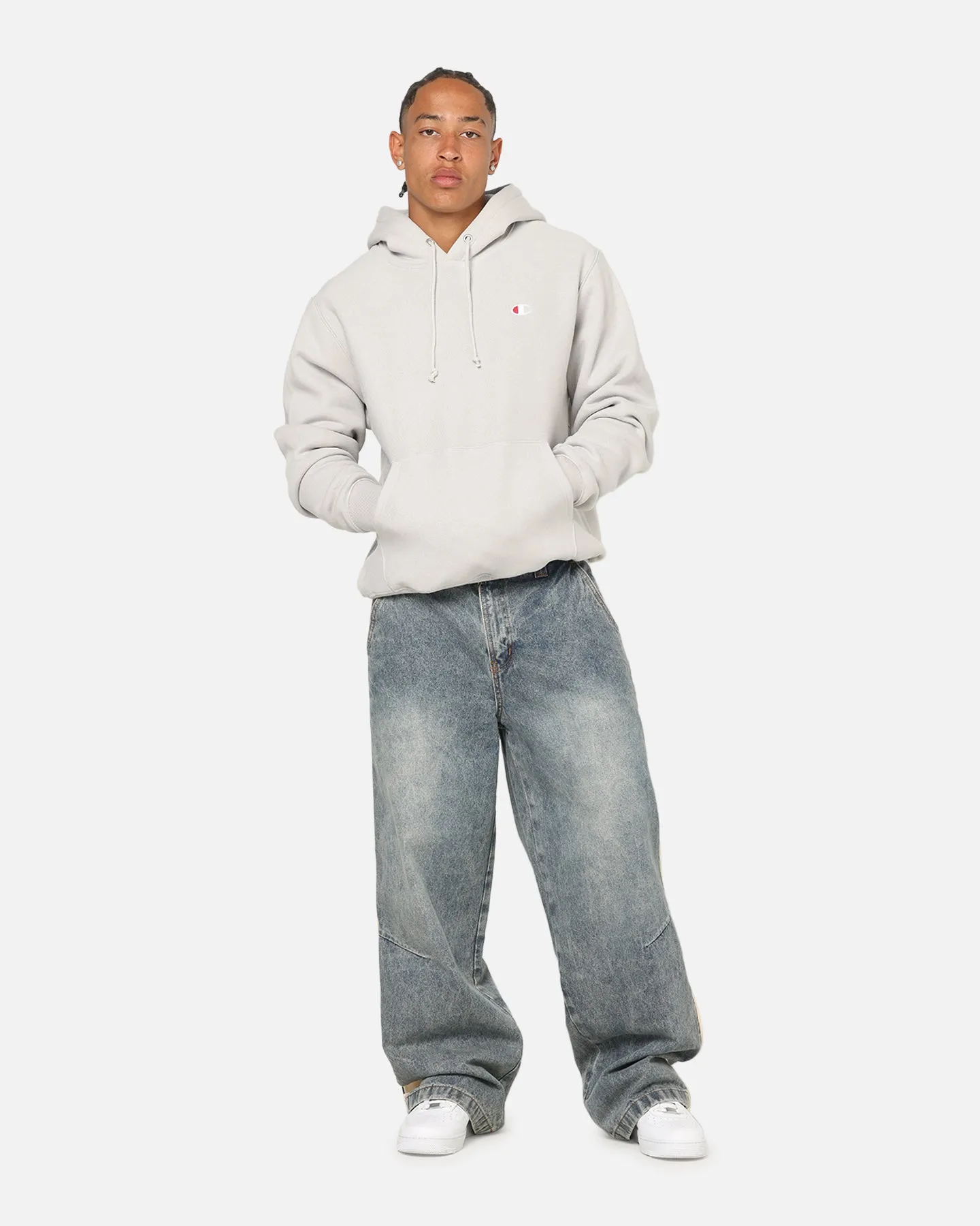 Champion Reverse Weave Small C Hoodie Grey sold by Culture Kings product image thumbnail 2