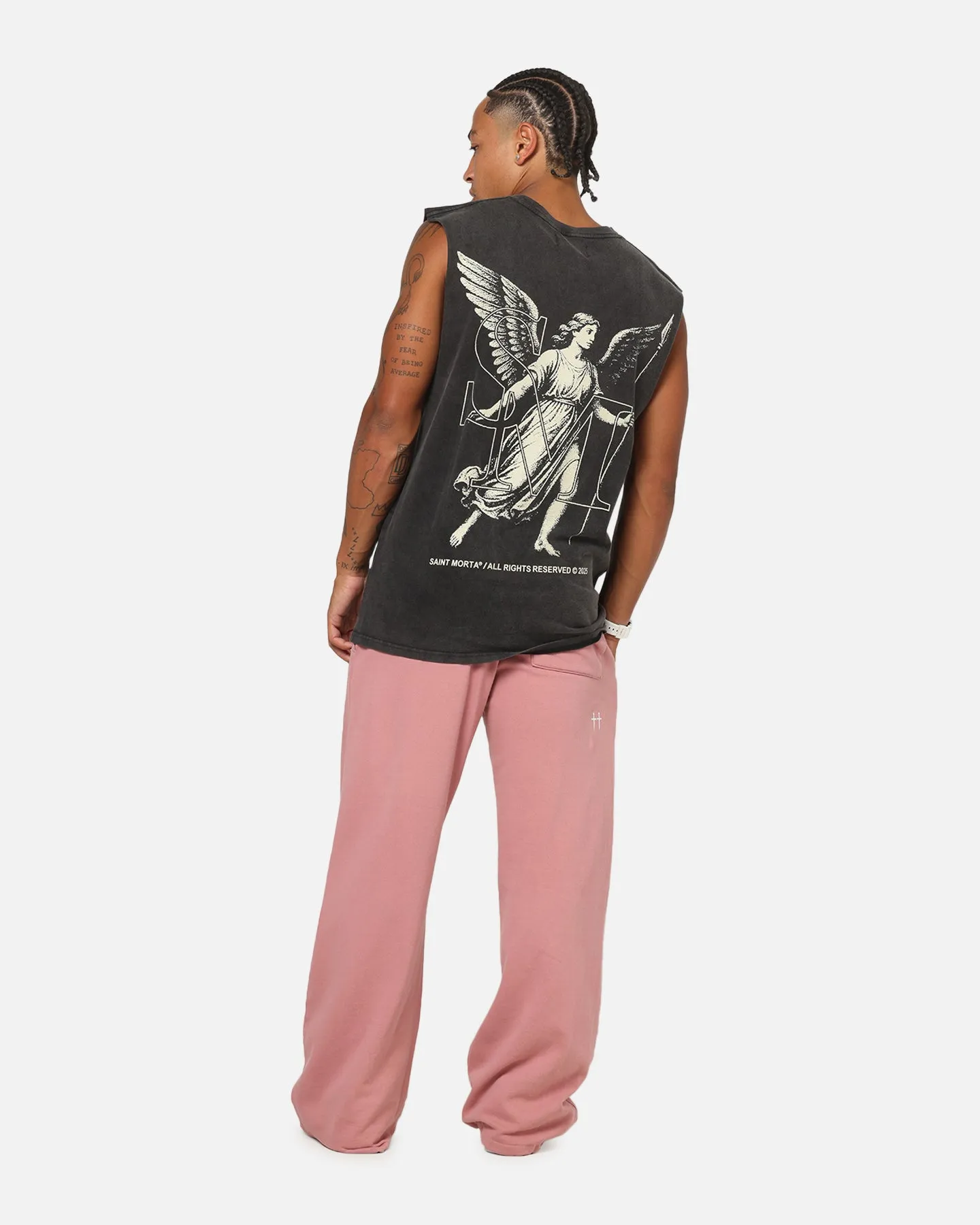 Saint Morta Archangel Oversized Muscle T-Shirt Vintage Black sold by Culture Kings product image thumbnail 3