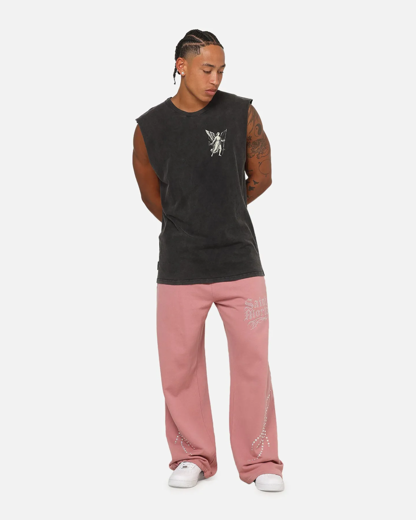 Saint Morta Archangel Oversized Muscle T-Shirt Vintage Black sold by Culture Kings product image thumbnail 4