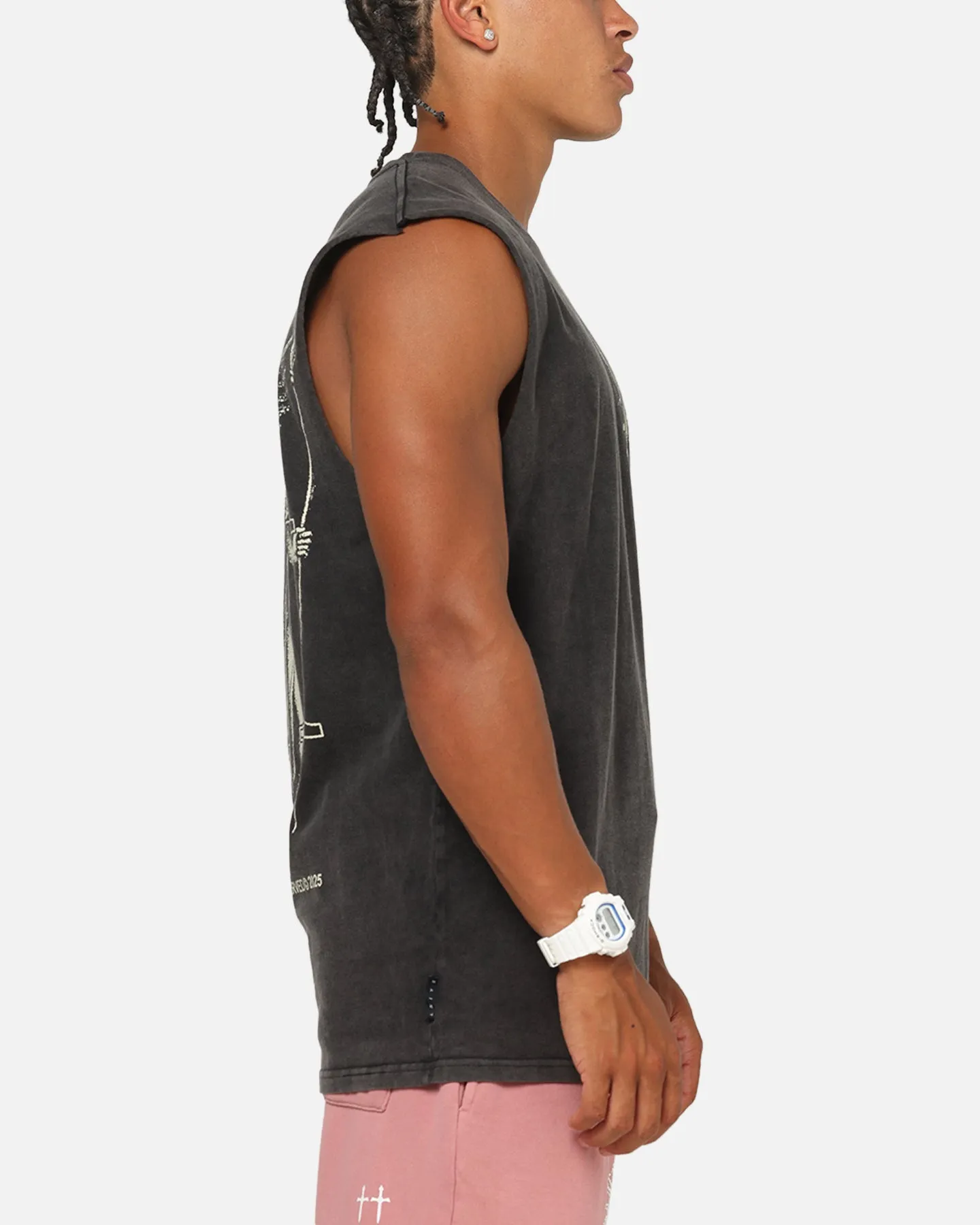 Saint Morta Archangel Oversized Muscle T-Shirt Vintage Black sold by Culture Kings product image thumbnail 5