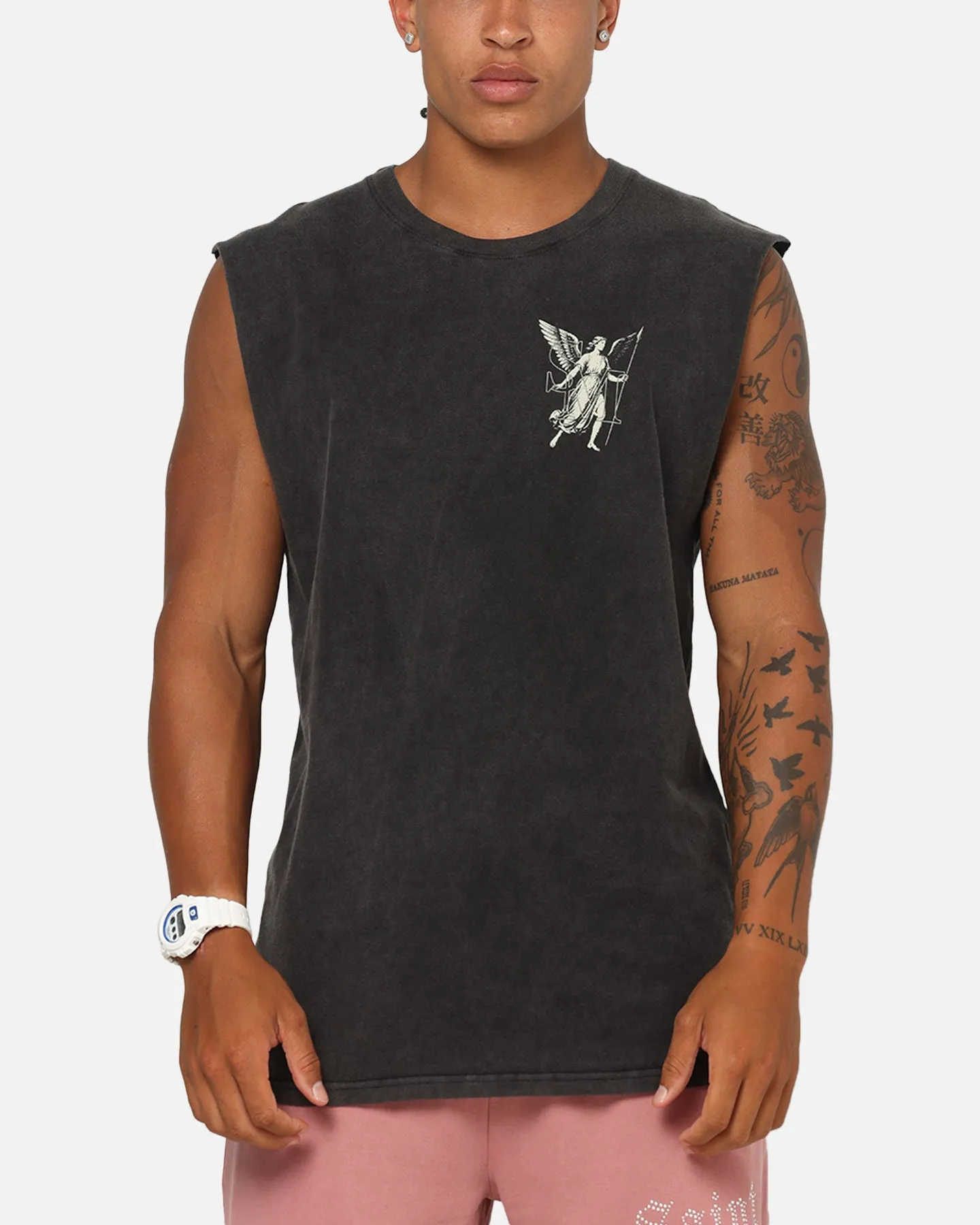 Saint Morta Archangel Oversized Muscle T-Shirt Vintage Black sold by Culture Kings product image thumbnail 2