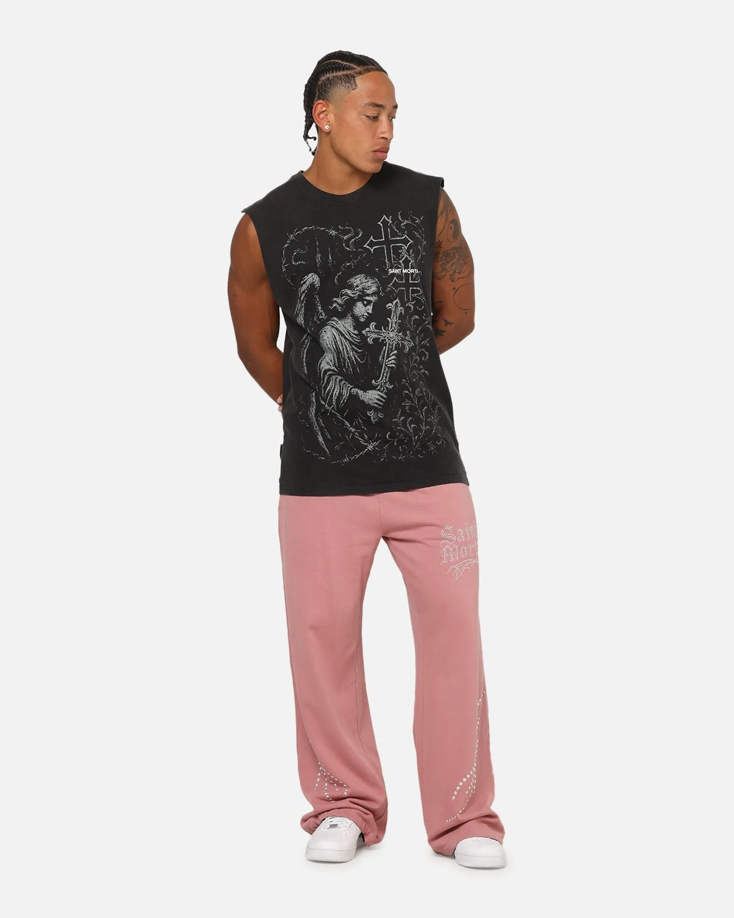 Saint Morta Cross Bearer Oversized Muscle T-Shirt Vintage Black sold by Culture Kings product image thumbnail 2