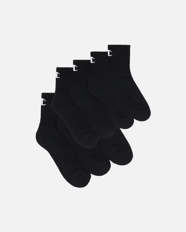 Champion Quarter Crew Socks 7 Pack Black sold by Culture Kings