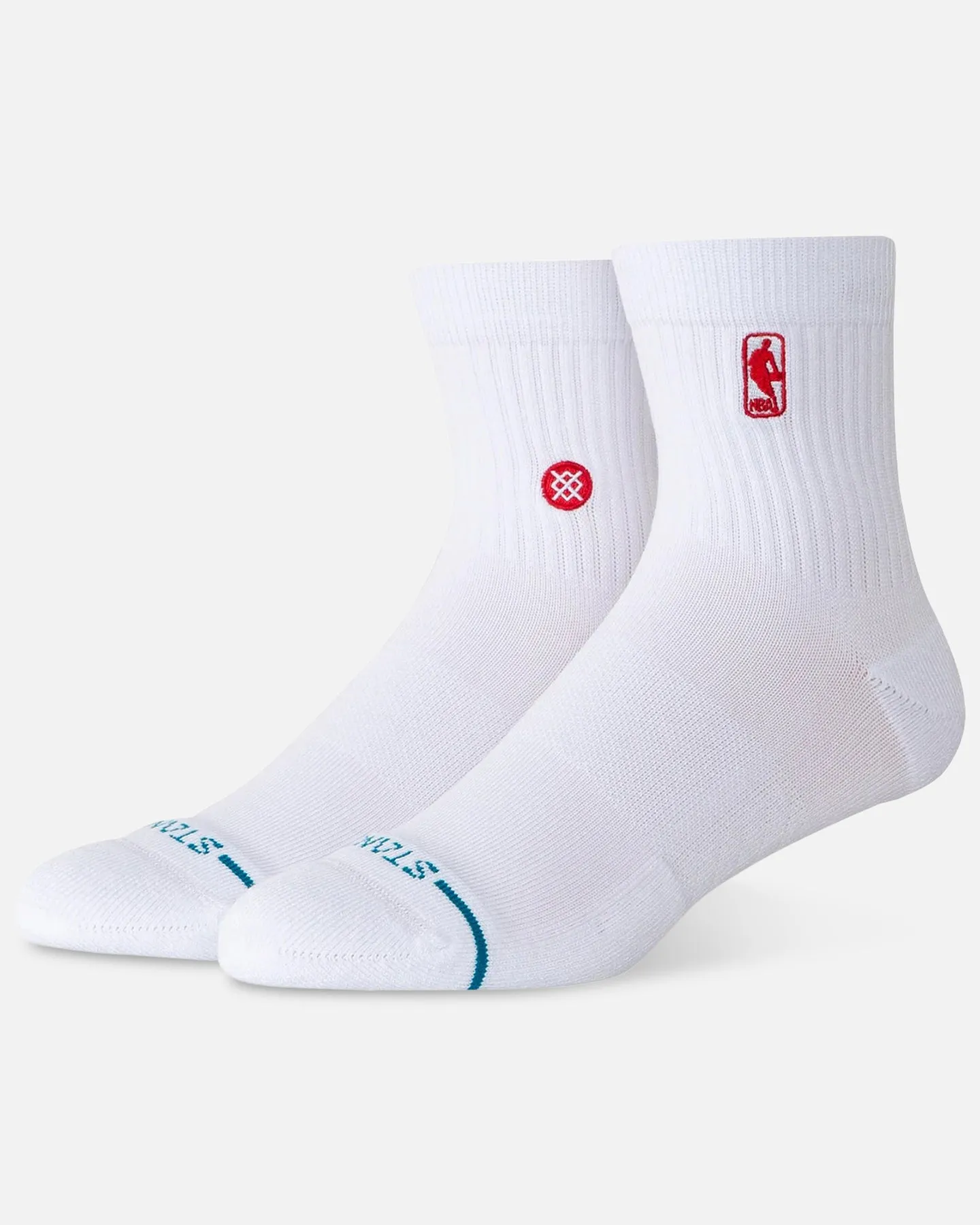 Stance NBA Logoman Quarter Socks White/Red sold by Culture Kings