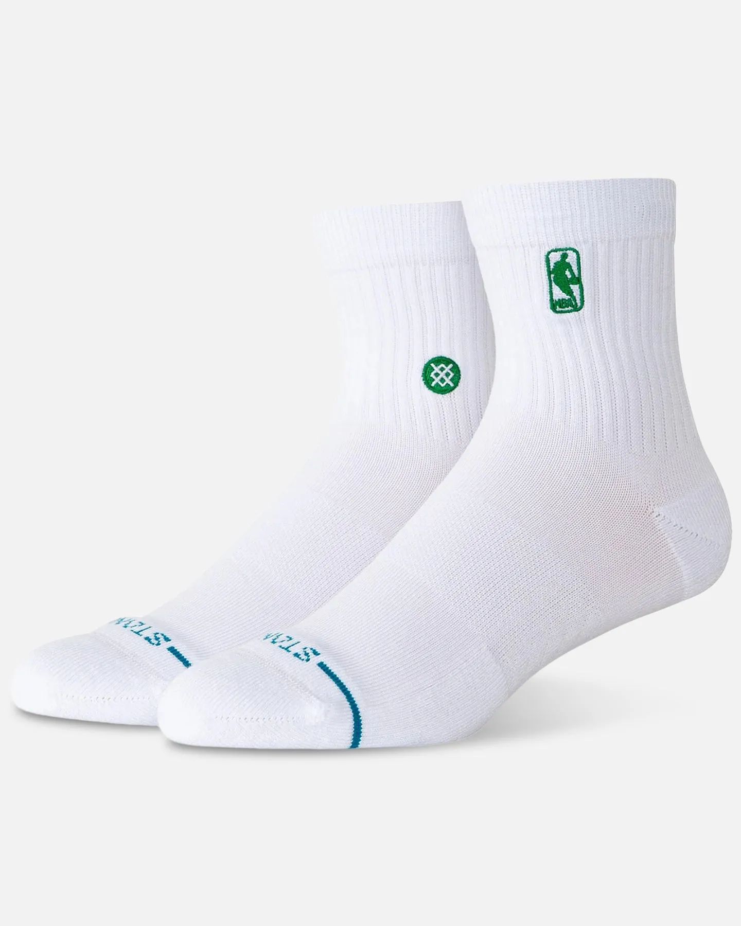 Stance NBA Logoman Quarter Socks White/Green sold by Culture Kings