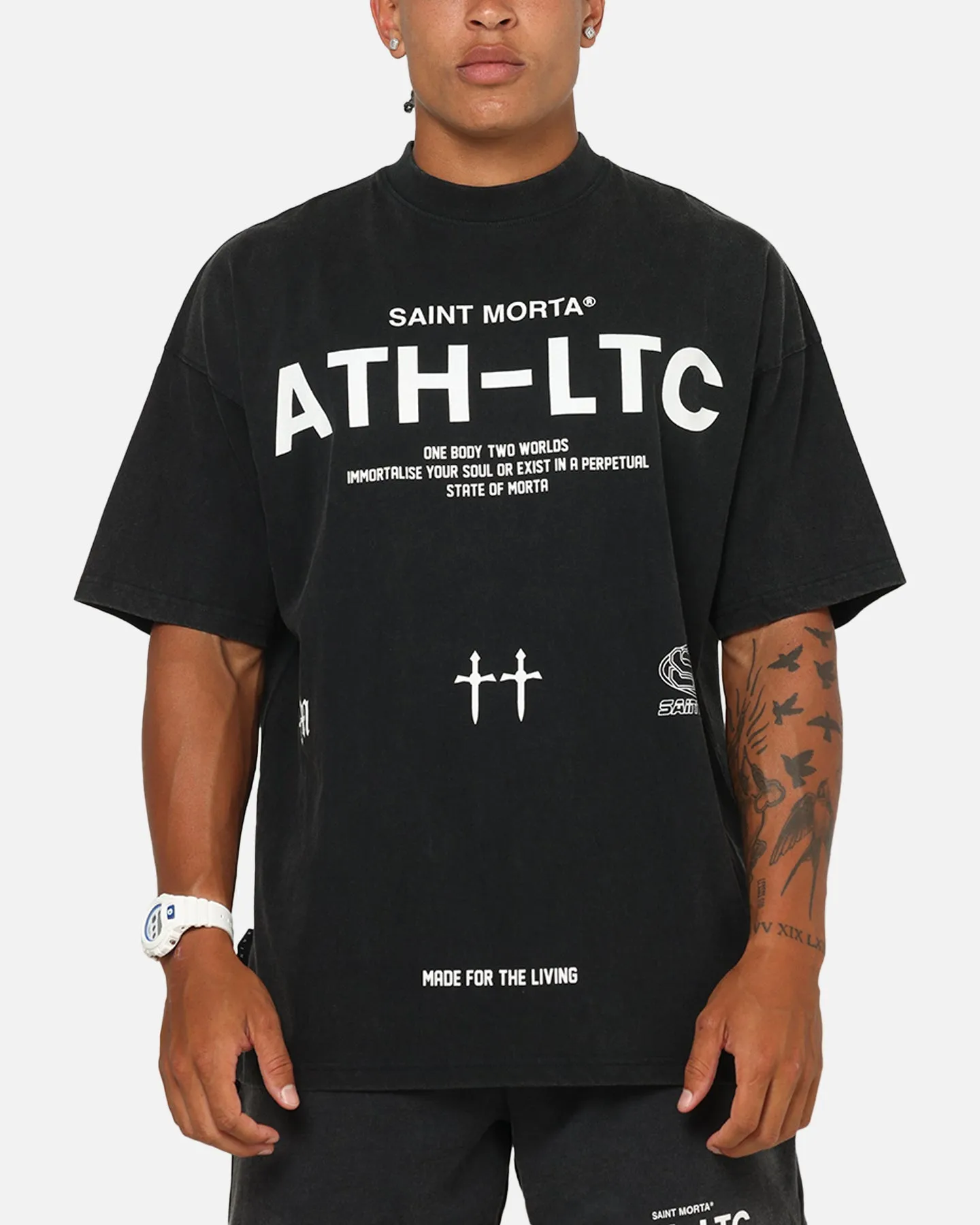 Saint Morta Athletc T-Shirt Washed Black sold by Culture Kings