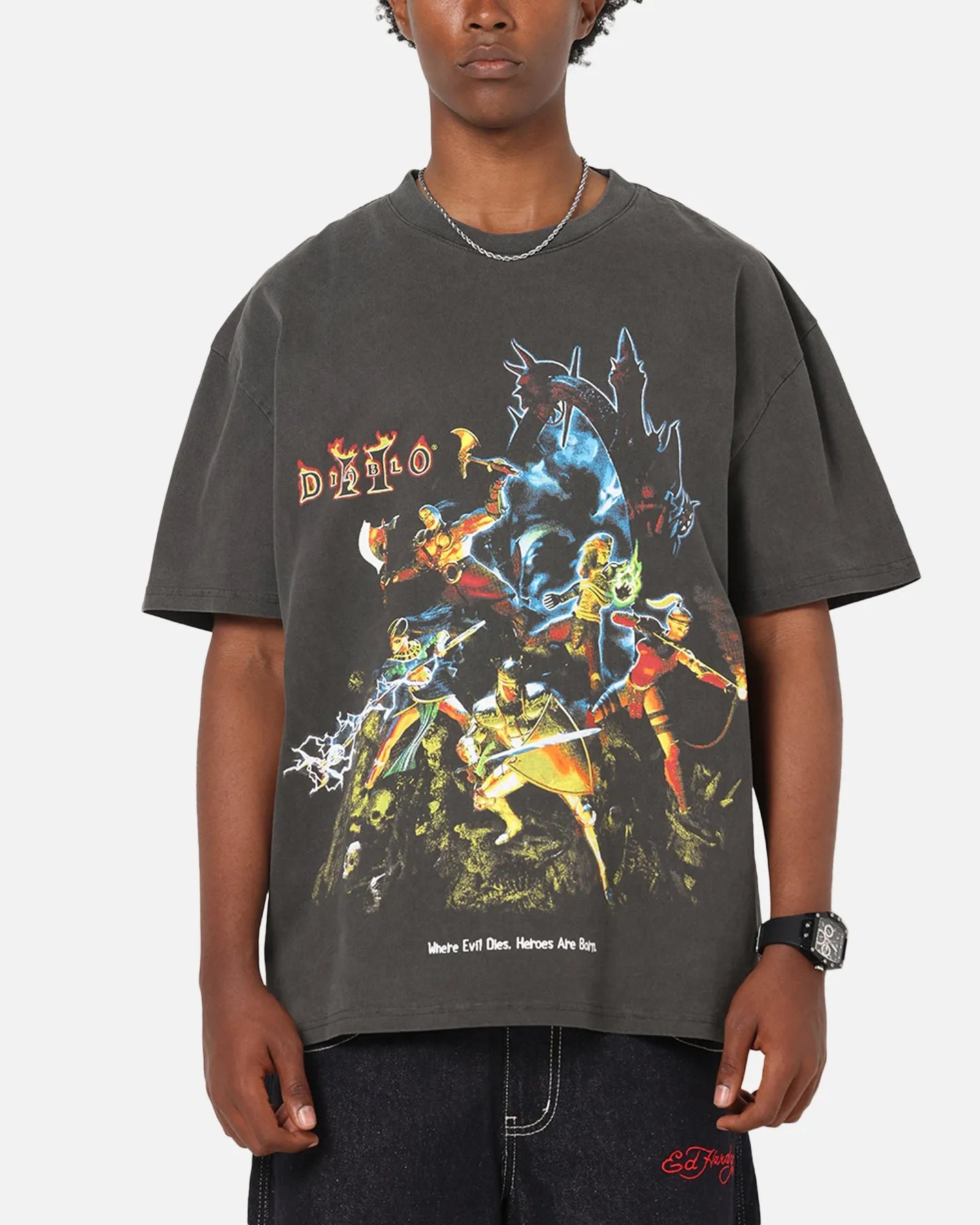 73Studio X Diablo Halloween Heroes Are Born Heavyweight T-Shirt Black Wash sold by Culture Kings