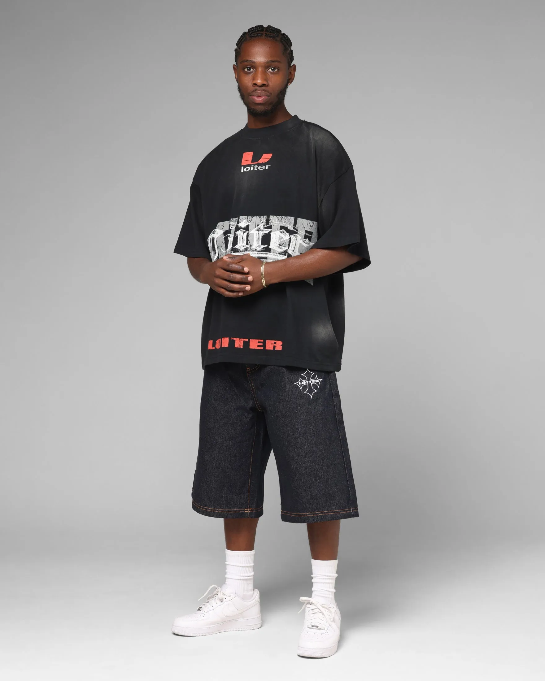 Loiter Lowrider Vintage T-Shirt Washed Black sold by Culture Kings product image thumbnail 3